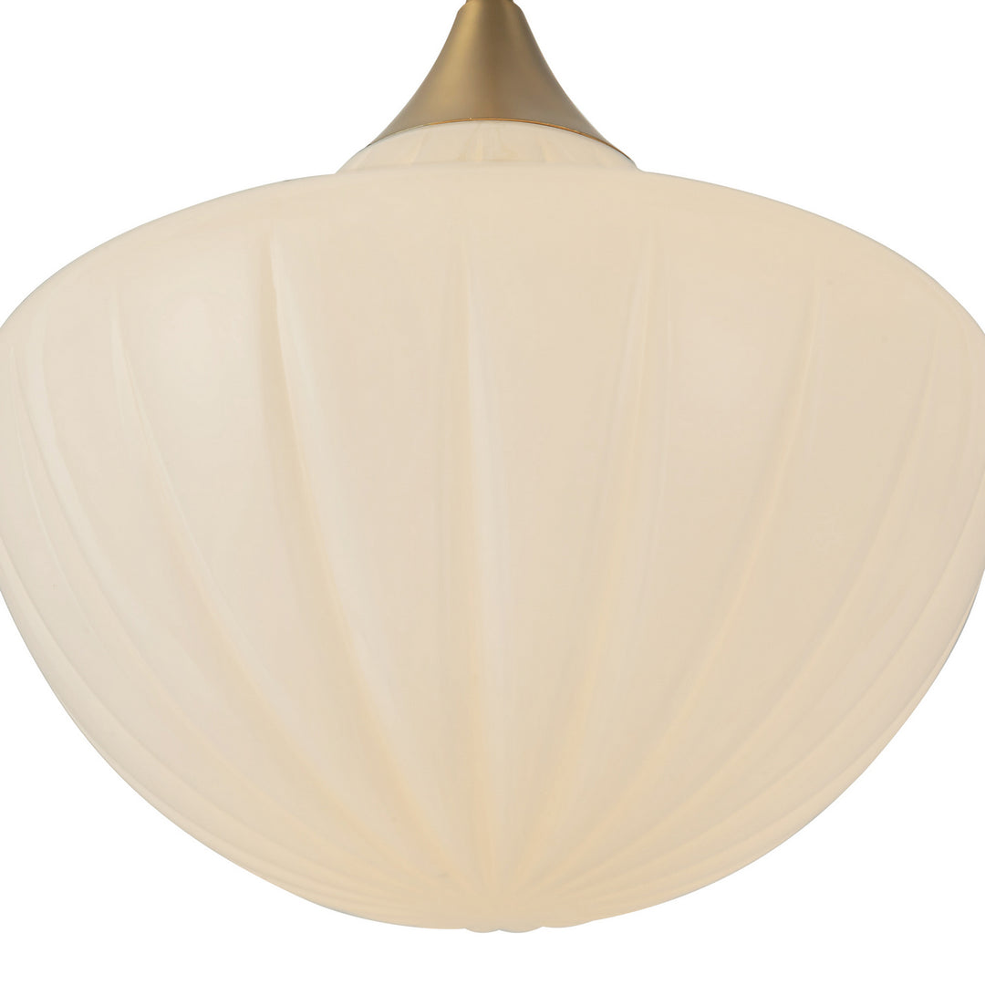 Alora Canada - PD651012BGGR - One Light Pendant - Farrah - Brushed Gold/Glossy Ribbed Opal Glass