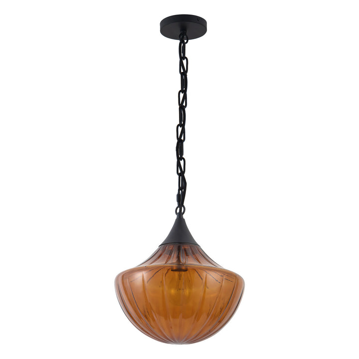 Alora Canada - PD651012MBAM - One Light Pendant - Farrah - Matte Black/Amber