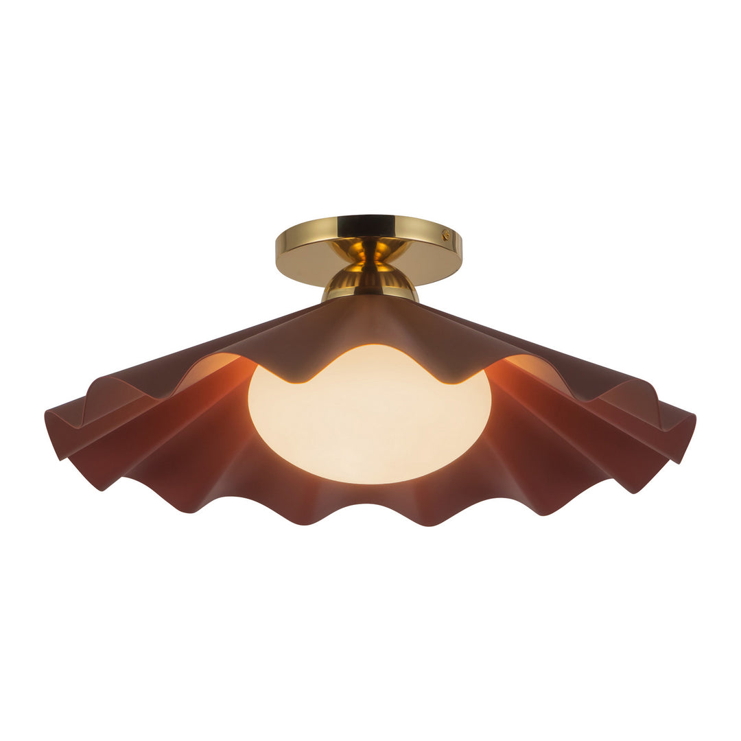 Alora Canada - SF354016BGD - One Light Semi-Flush Mount - Furrow - Burgundy