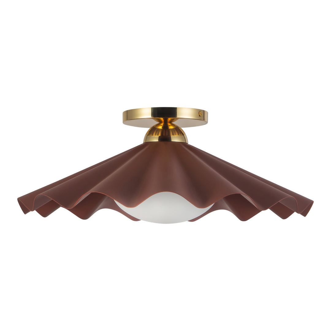 Alora Canada - SF354016BGD - One Light Semi-Flush Mount - Furrow - Burgundy