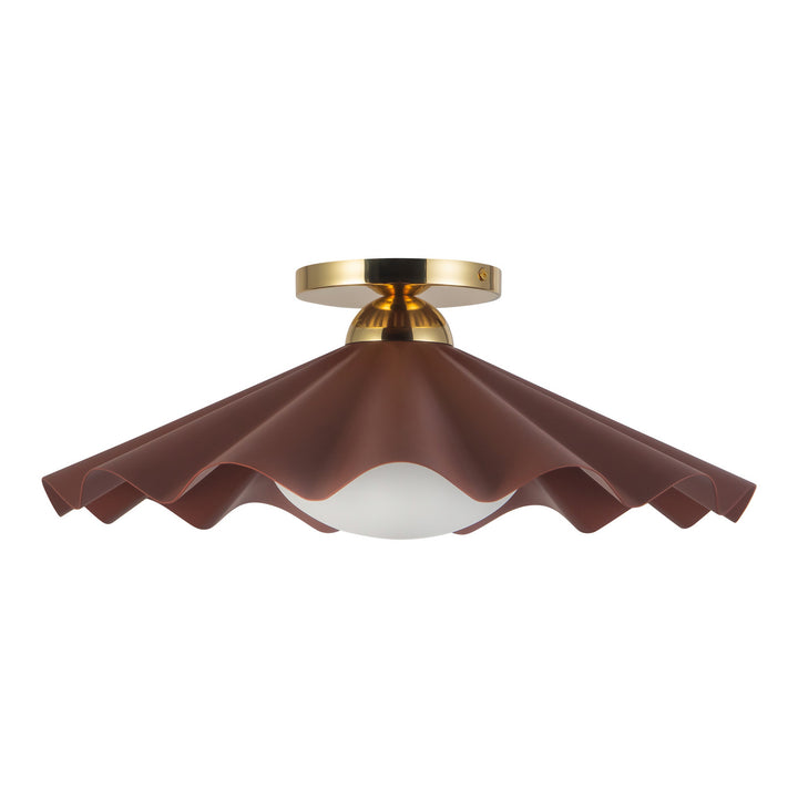 Alora Canada - SF354016BGD - One Light Semi-Flush Mount - Furrow - Burgundy
