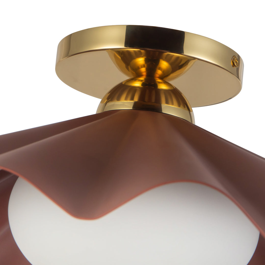 Alora Canada - SF354016BGD - One Light Semi-Flush Mount - Furrow - Burgundy