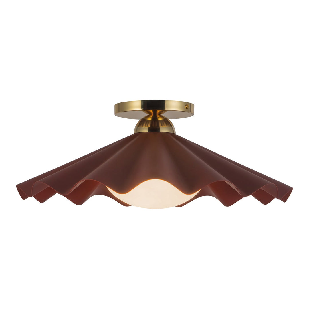 Alora Canada - SF354016BGD - One Light Semi-Flush Mount - Furrow - Burgundy