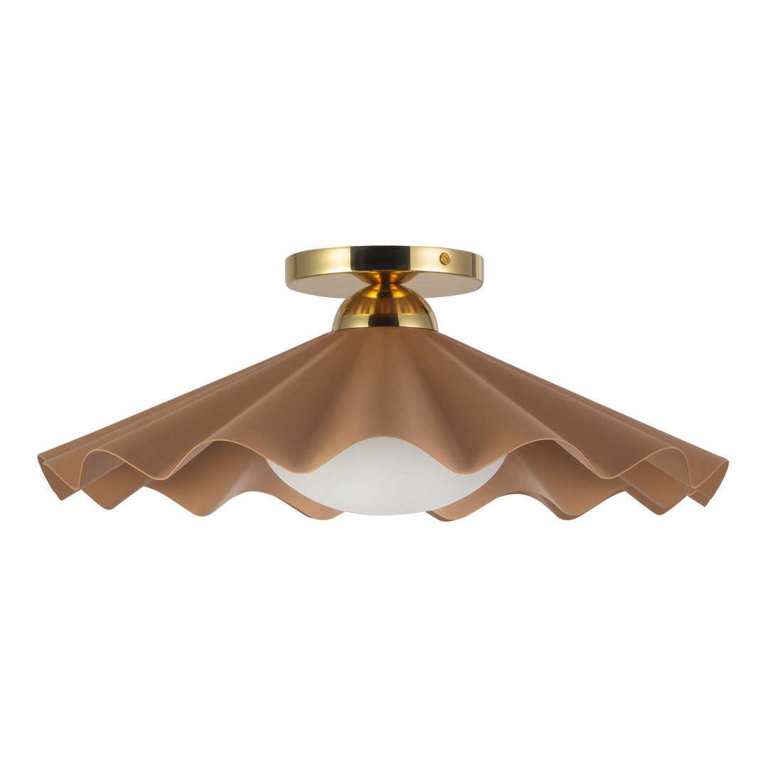 Alora Canada - SF354016PEC - One Light Semi-Flush Mount - Furrow - Peach