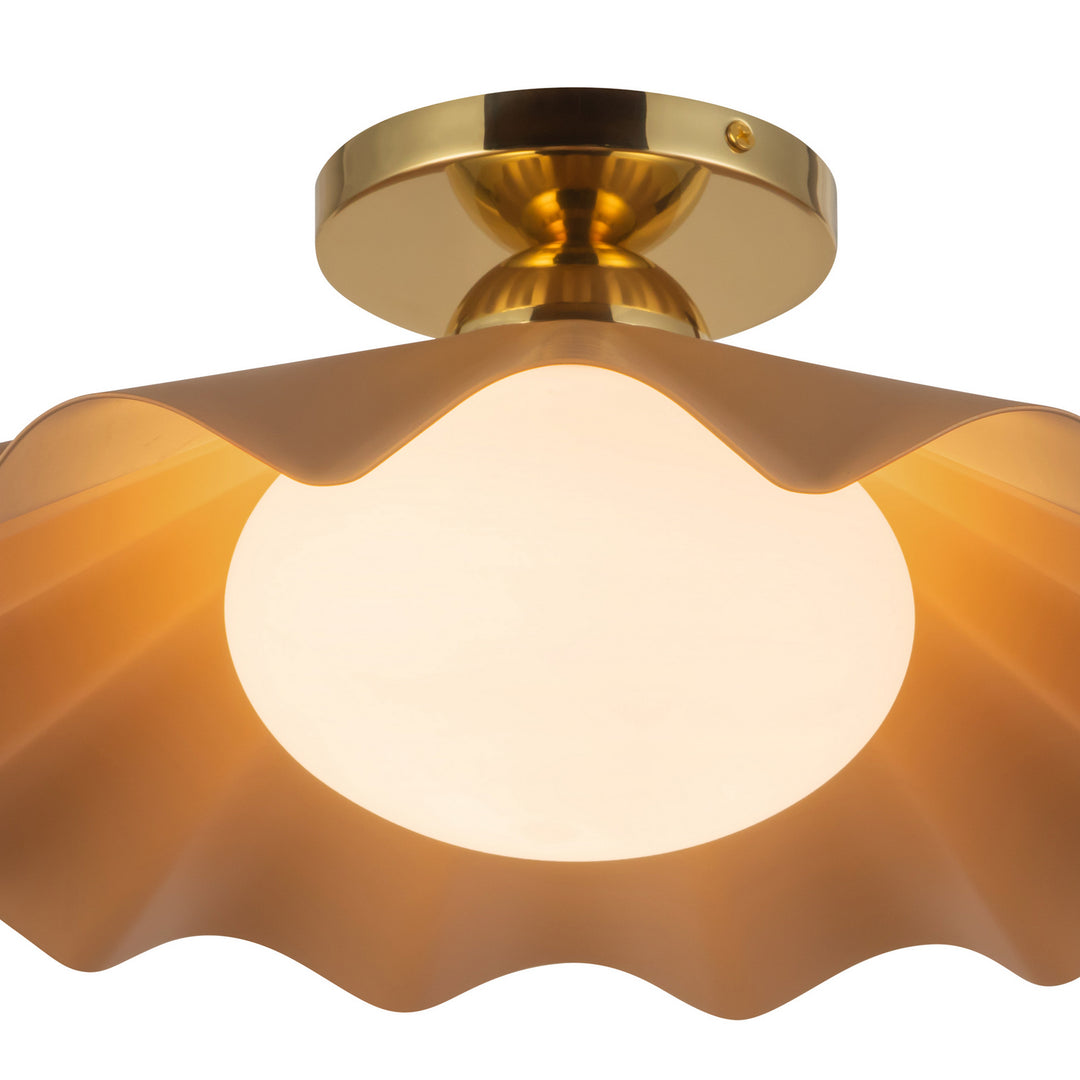 Alora Canada - SF354016PEC - One Light Semi-Flush Mount - Furrow - Peach