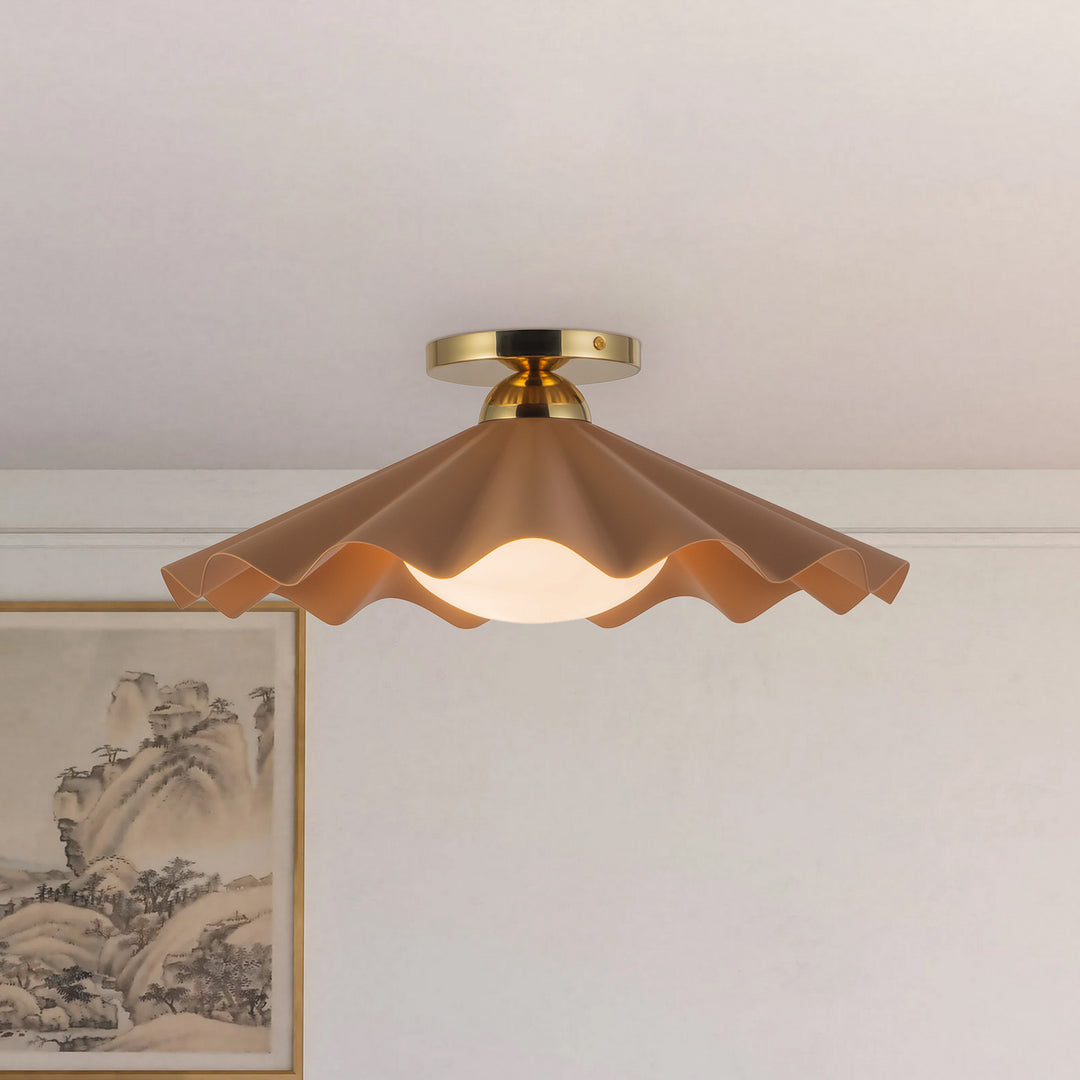 Alora Canada - SF354016PEC - One Light Semi-Flush Mount - Furrow - Peach