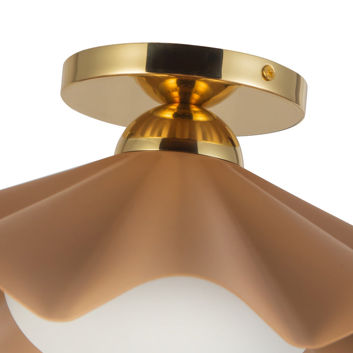 Alora Canada - SF354016PEC - One Light Semi-Flush Mount - Furrow - Peach