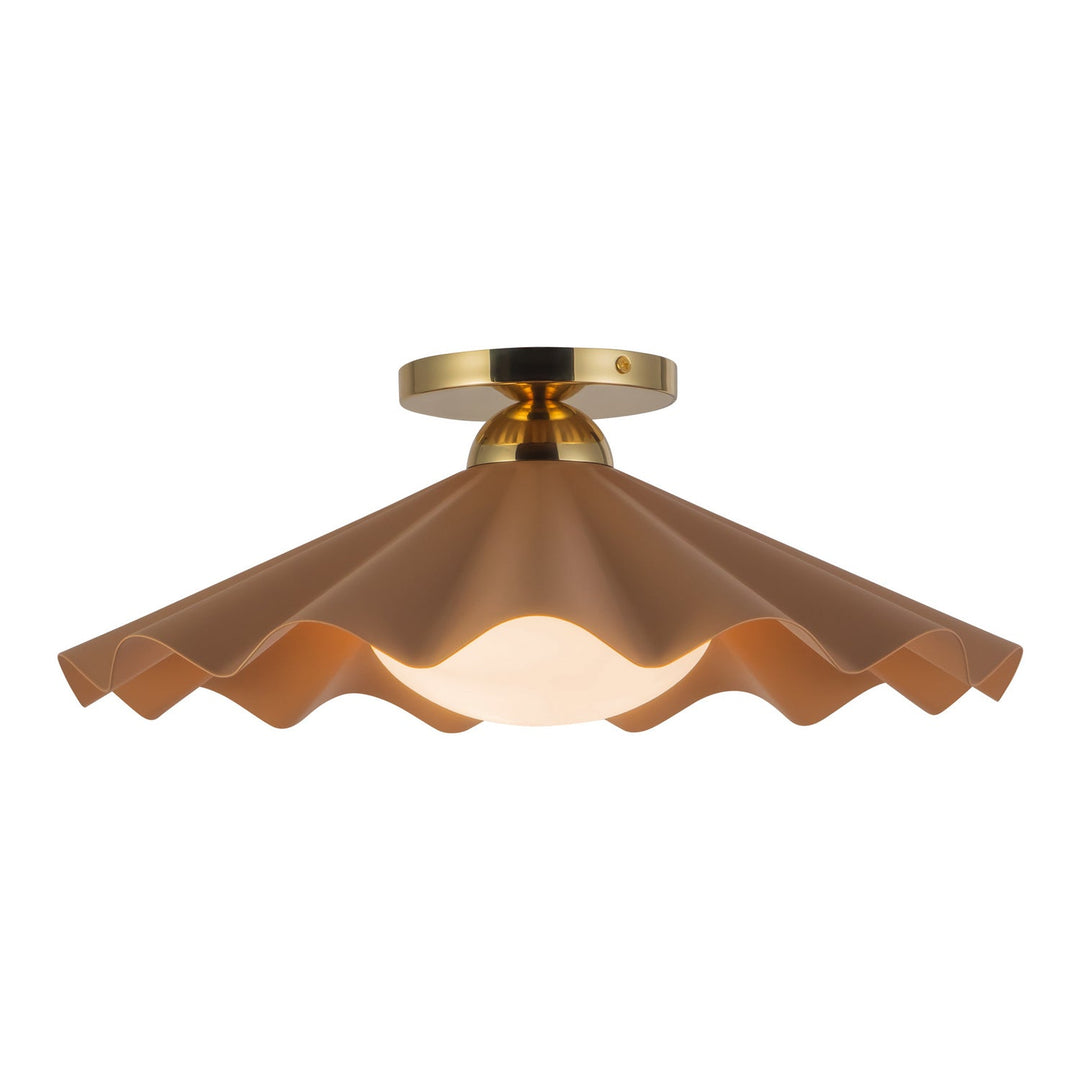 Alora Canada - SF354016PEC - One Light Semi-Flush Mount - Furrow - Peach