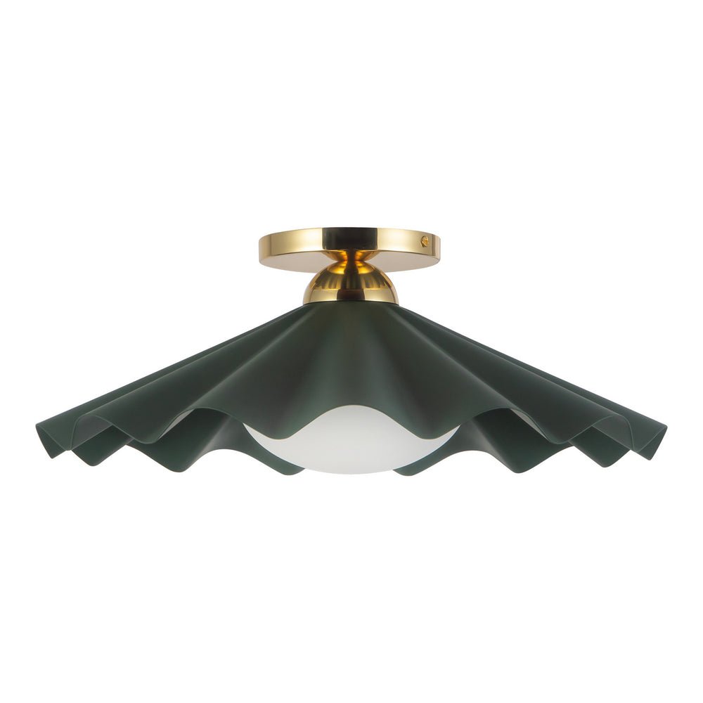 Alora Canada - SF354016PGN - One Light Semi-Flush Mount - Furrow - Pine Green