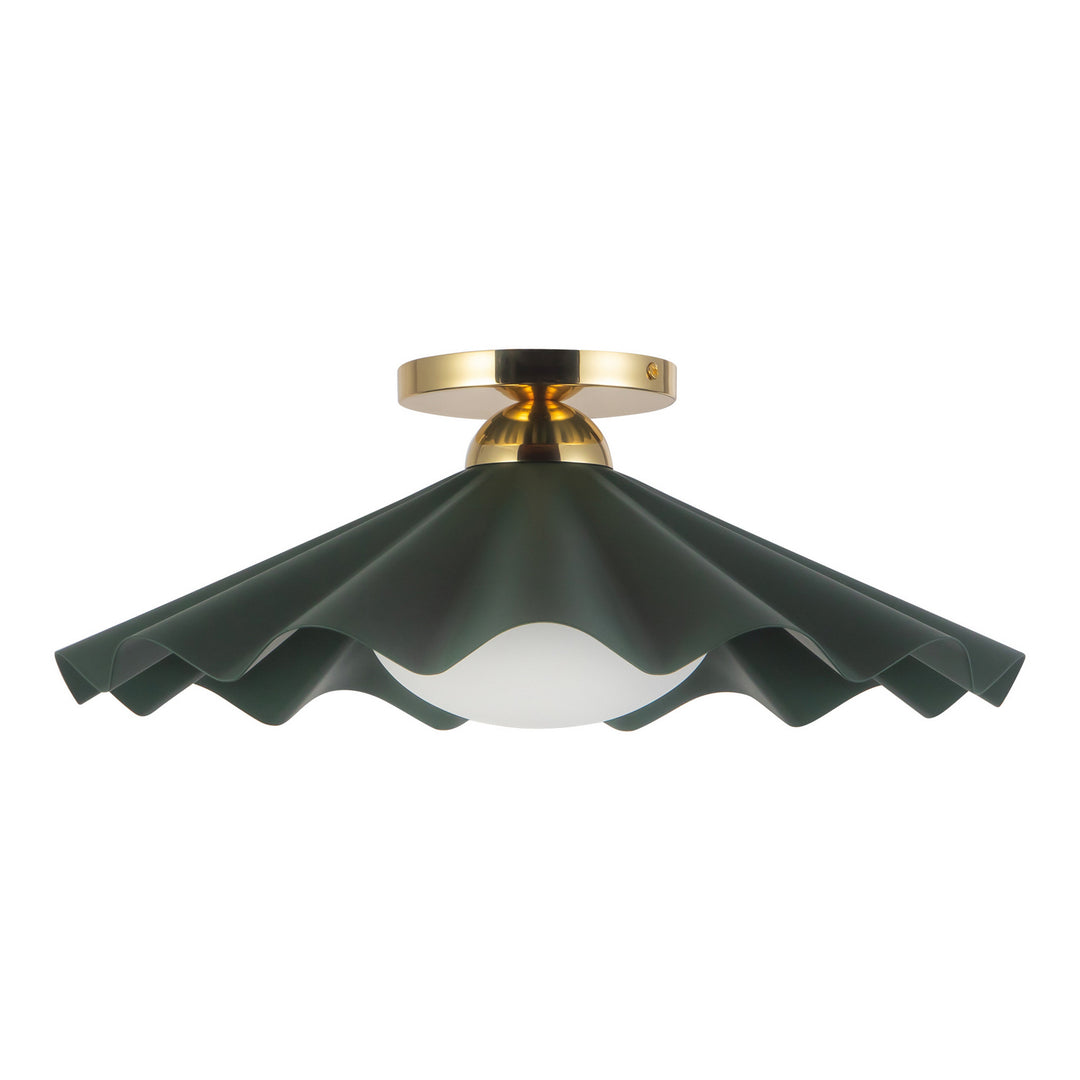 Alora Canada - SF354016PGN - One Light Semi-Flush Mount - Furrow - Pine Green