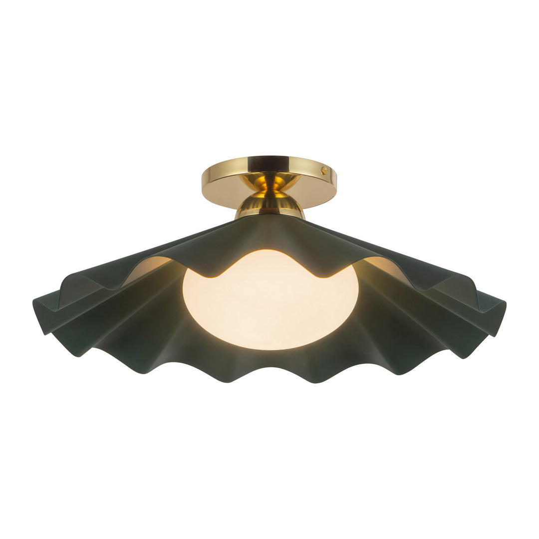 Alora Canada - SF354016PGN - One Light Semi-Flush Mount - Furrow - Pine Green