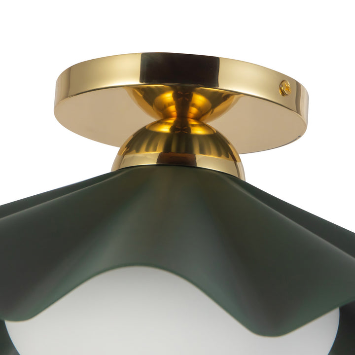 Alora Canada - SF354016PGN - One Light Semi-Flush Mount - Furrow - Pine Green