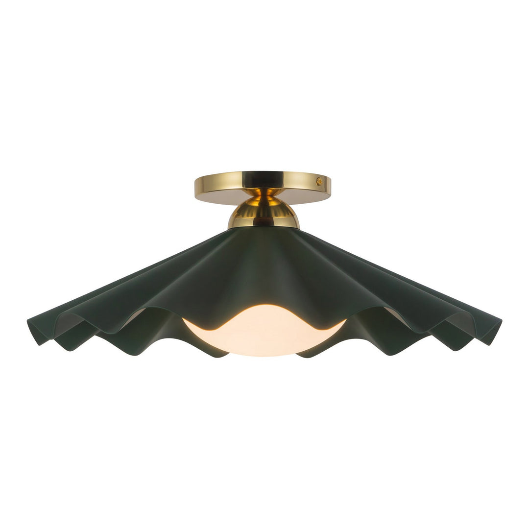 Alora Canada - SF354016PGN - One Light Semi-Flush Mount - Furrow - Pine Green