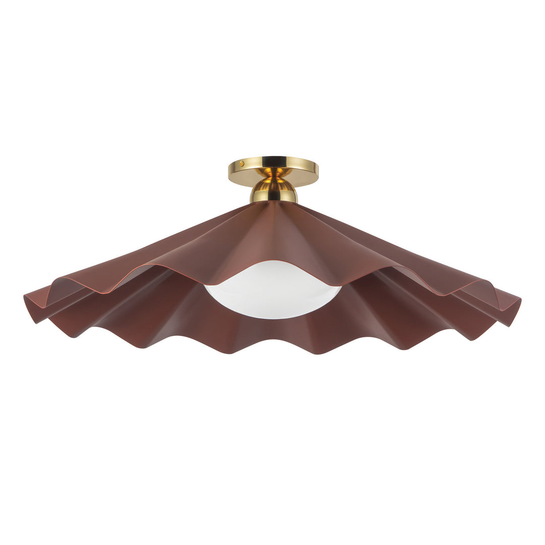 Alora Canada - SF354125BGD - One Light Semi-Flush Mount - Furrow - Burgundy