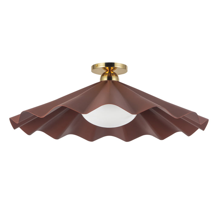 Alora Canada - SF354125BGD - One Light Semi-Flush Mount - Furrow - Burgundy