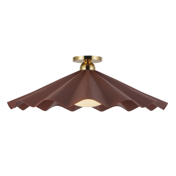 Alora Canada - SF354125BGD - One Light Semi-Flush Mount - Furrow - Burgundy