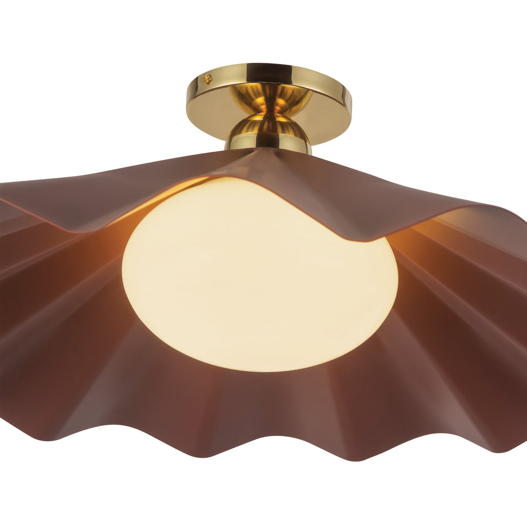 Alora Canada - SF354125BGD - One Light Semi-Flush Mount - Furrow - Burgundy