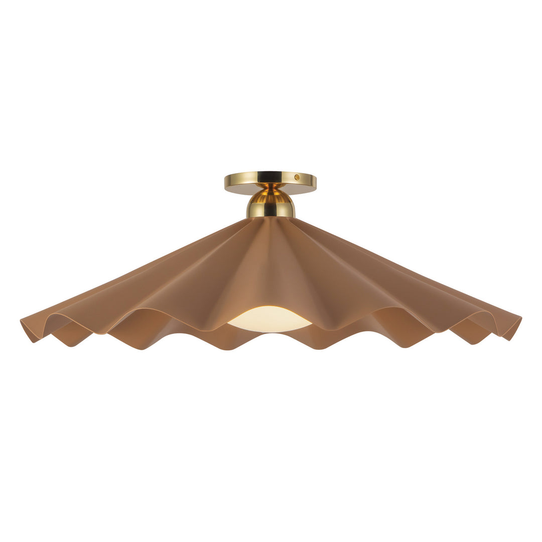 Alora Canada - SF354125PEC - One Light Semi-Flush Mount - Furrow - Peach