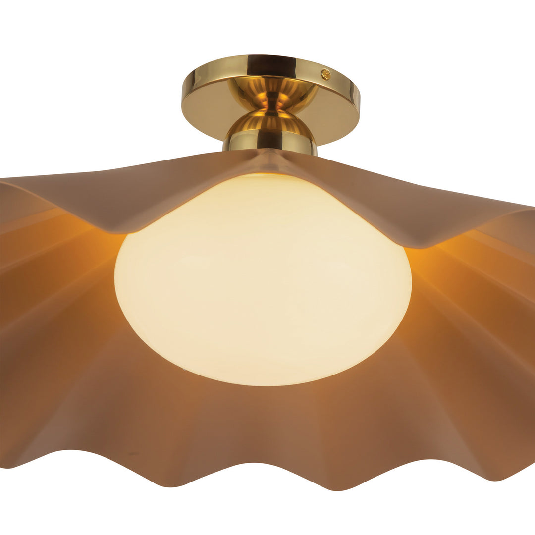 Alora Canada - SF354125PEC - One Light Semi-Flush Mount - Furrow - Peach