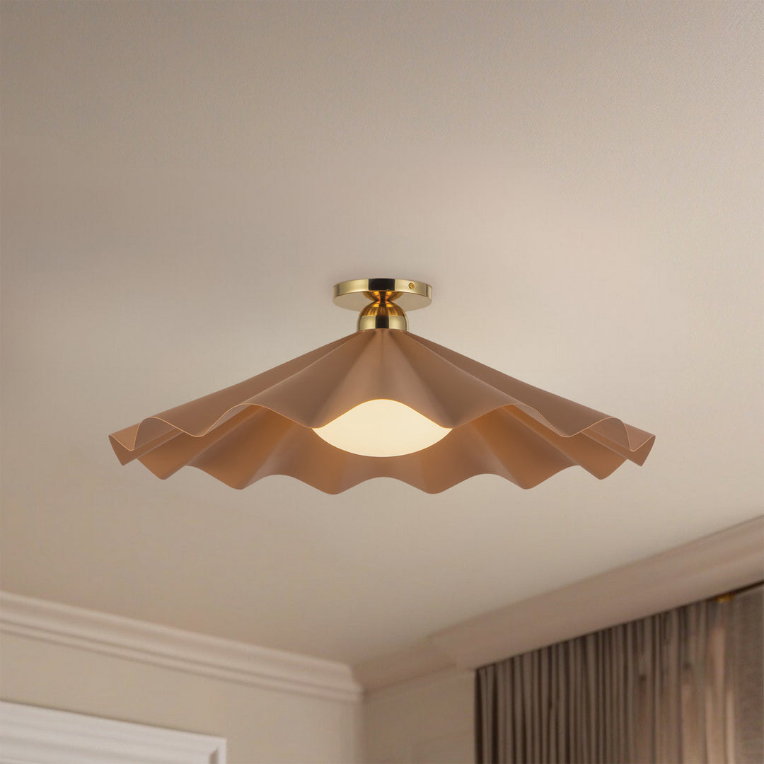 Alora Canada - SF354125PEC - One Light Semi-Flush Mount - Furrow - Peach