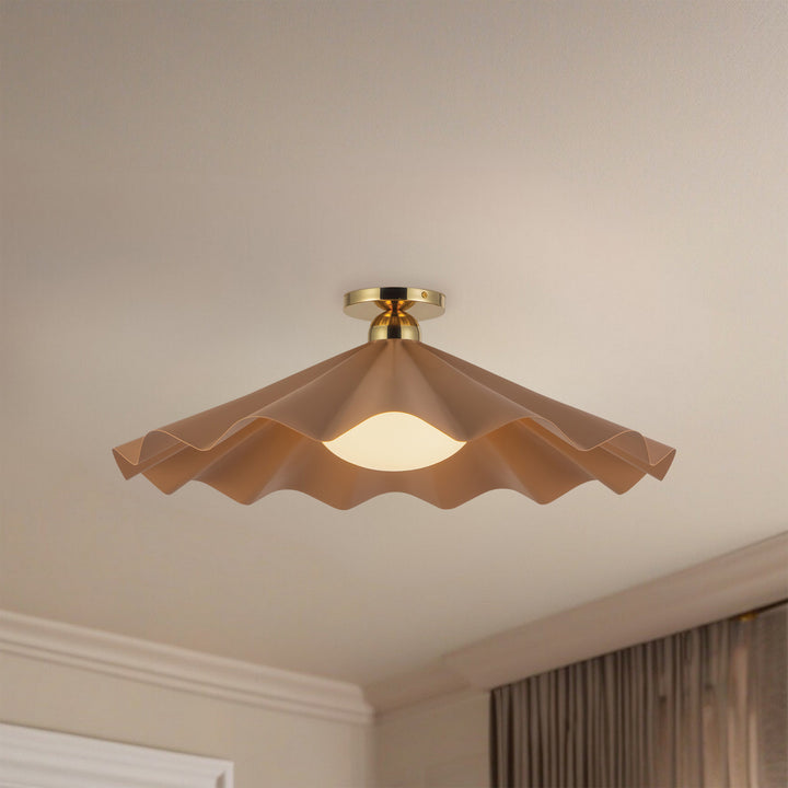Alora Canada - SF354125PEC - One Light Semi-Flush Mount - Furrow - Peach
