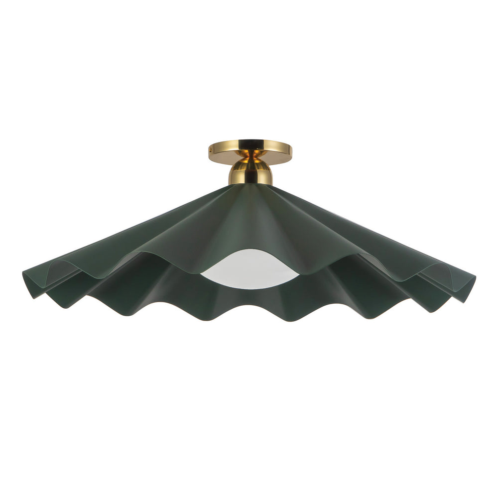 Alora Canada - SF354125PGN - One Light Semi-Flush Mount - Furrow - Pine Green