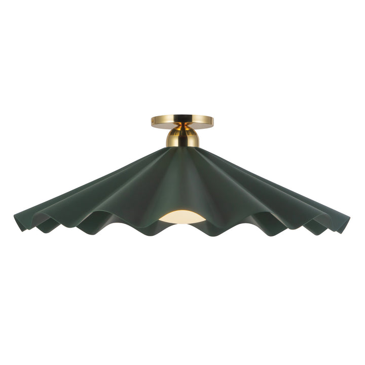 Alora Canada - SF354125PGN - One Light Semi-Flush Mount - Furrow - Pine Green