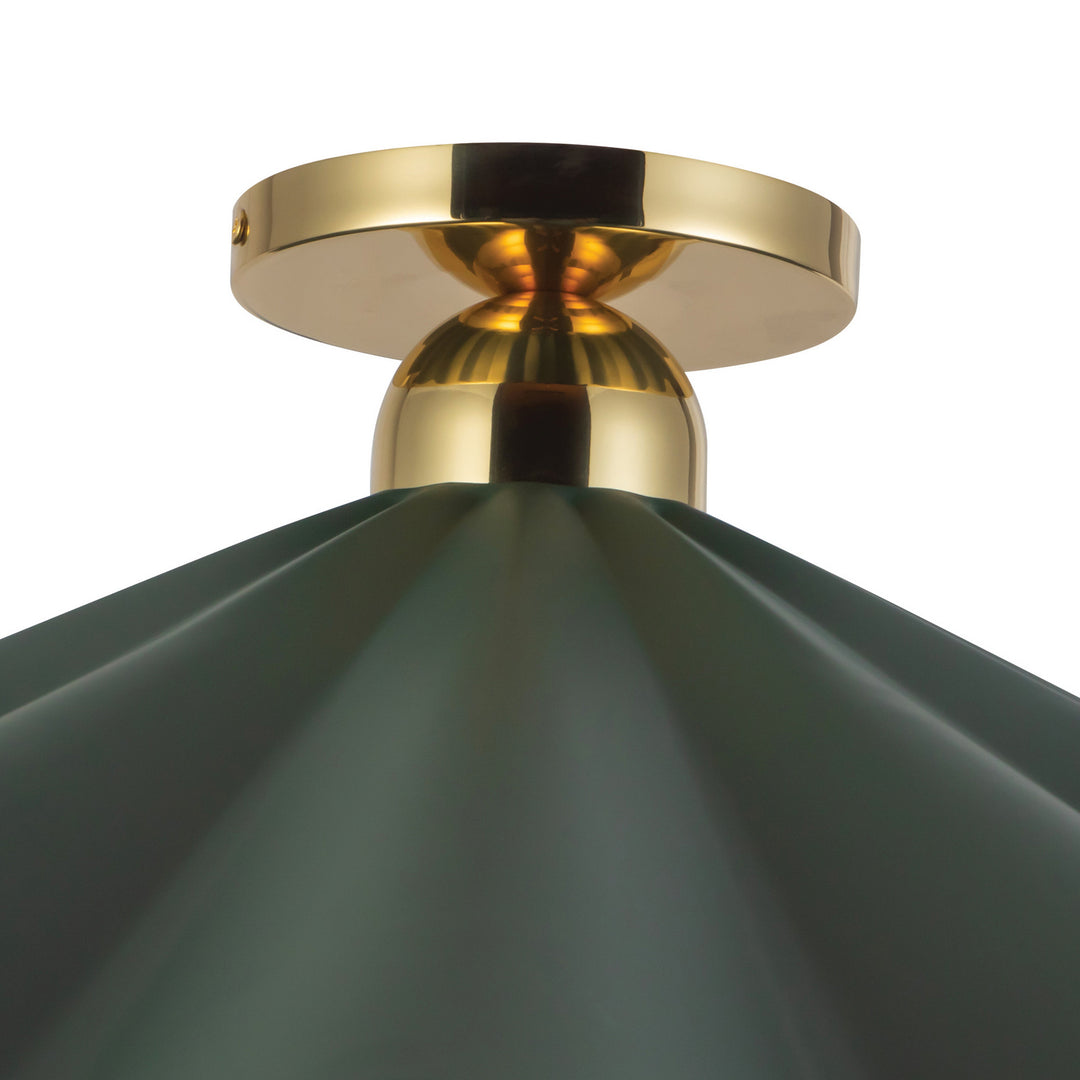 Alora Canada - SF354125PGN - One Light Semi-Flush Mount - Furrow - Pine Green
