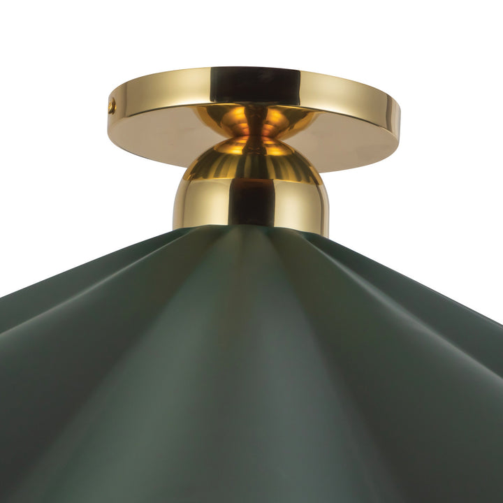 Alora Canada - SF354125PGN - One Light Semi-Flush Mount - Furrow - Pine Green