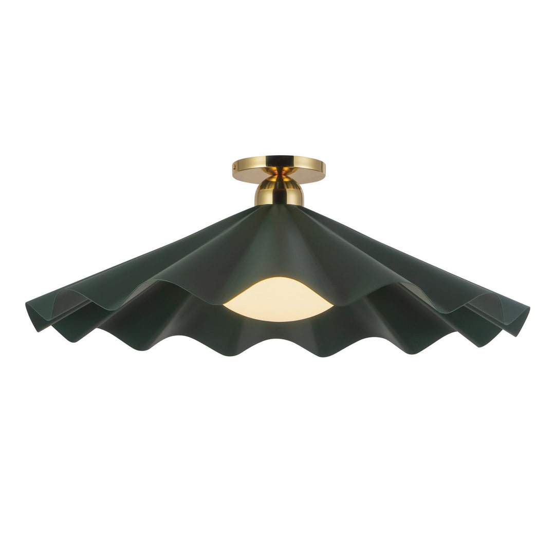 Alora Canada - SF354125PGN - One Light Semi-Flush Mount - Furrow - Pine Green