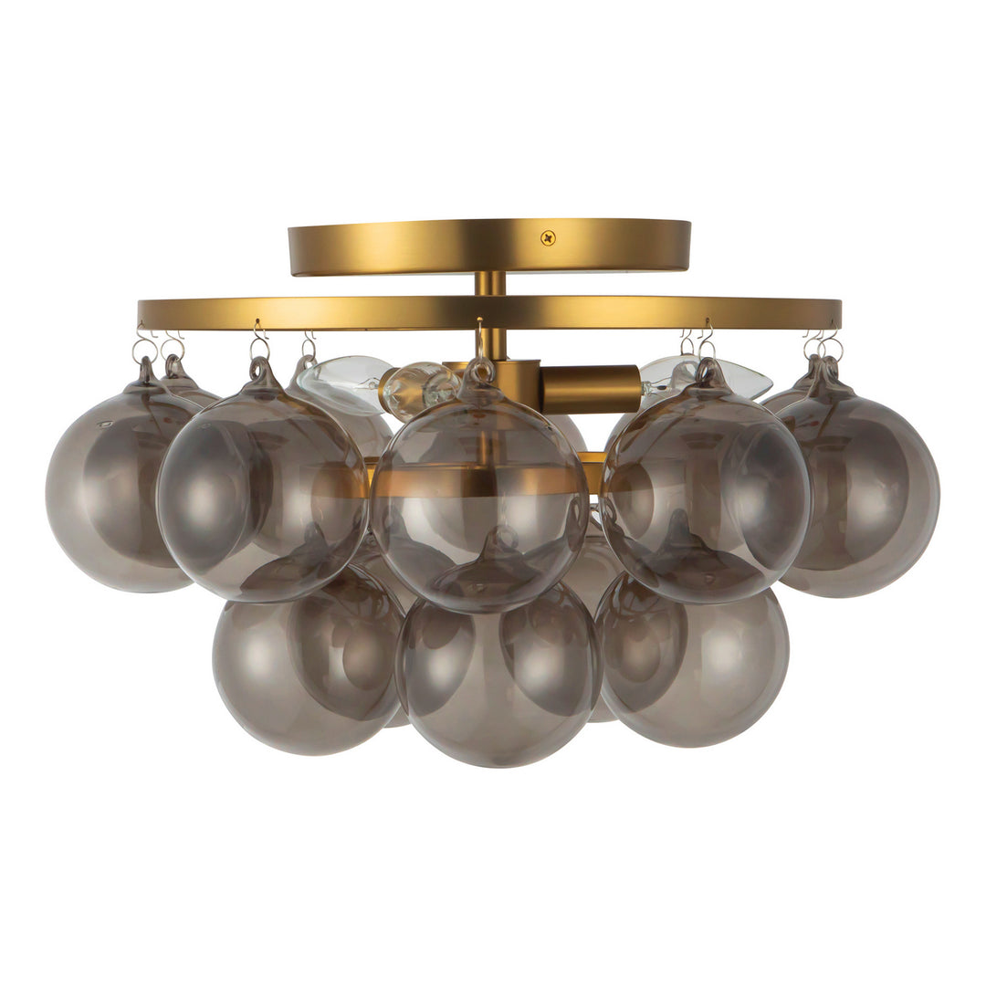 Alora Canada - SF654318BGSM - Three Light Semi-Flush Mount - Faye - Brushed Gold/Smoked Glass