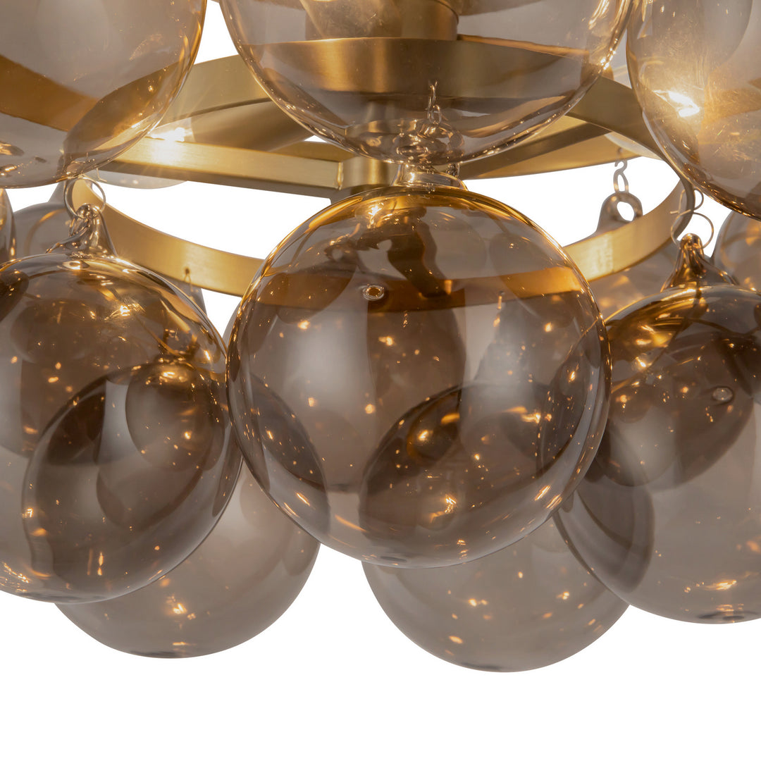Alora Canada - SF654318BGSM - Three Light Semi-Flush Mount - Faye - Brushed Gold/Smoked Glass