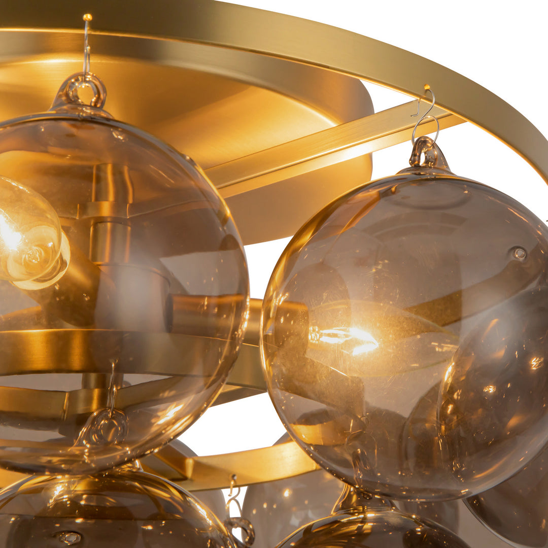 Alora Canada - SF654318BGSM - Three Light Semi-Flush Mount - Faye - Brushed Gold/Smoked Glass
