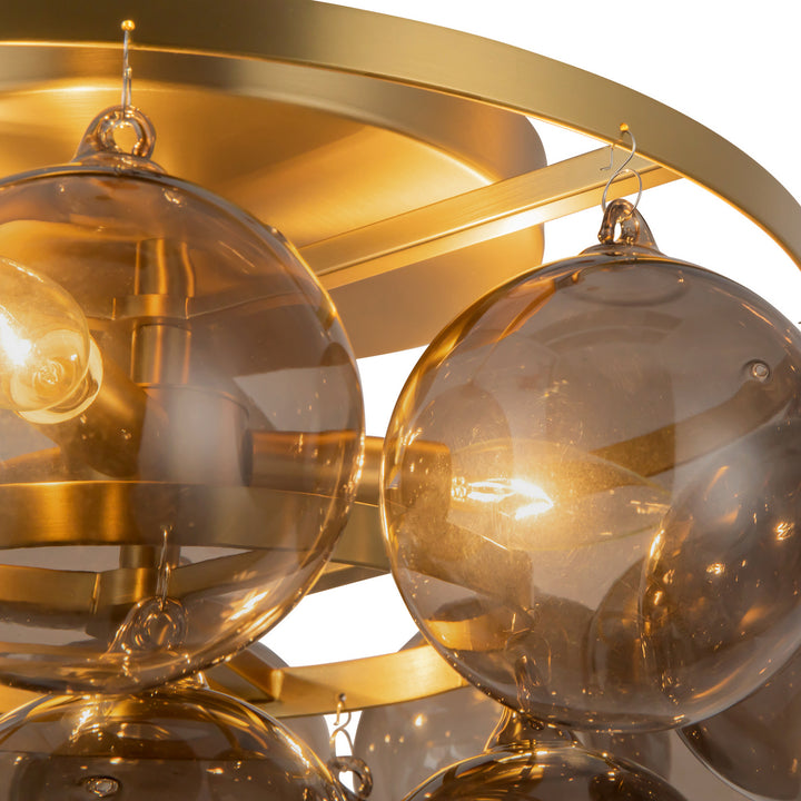 Alora Canada - SF654318BGSM - Three Light Semi-Flush Mount - Faye - Brushed Gold/Smoked Glass