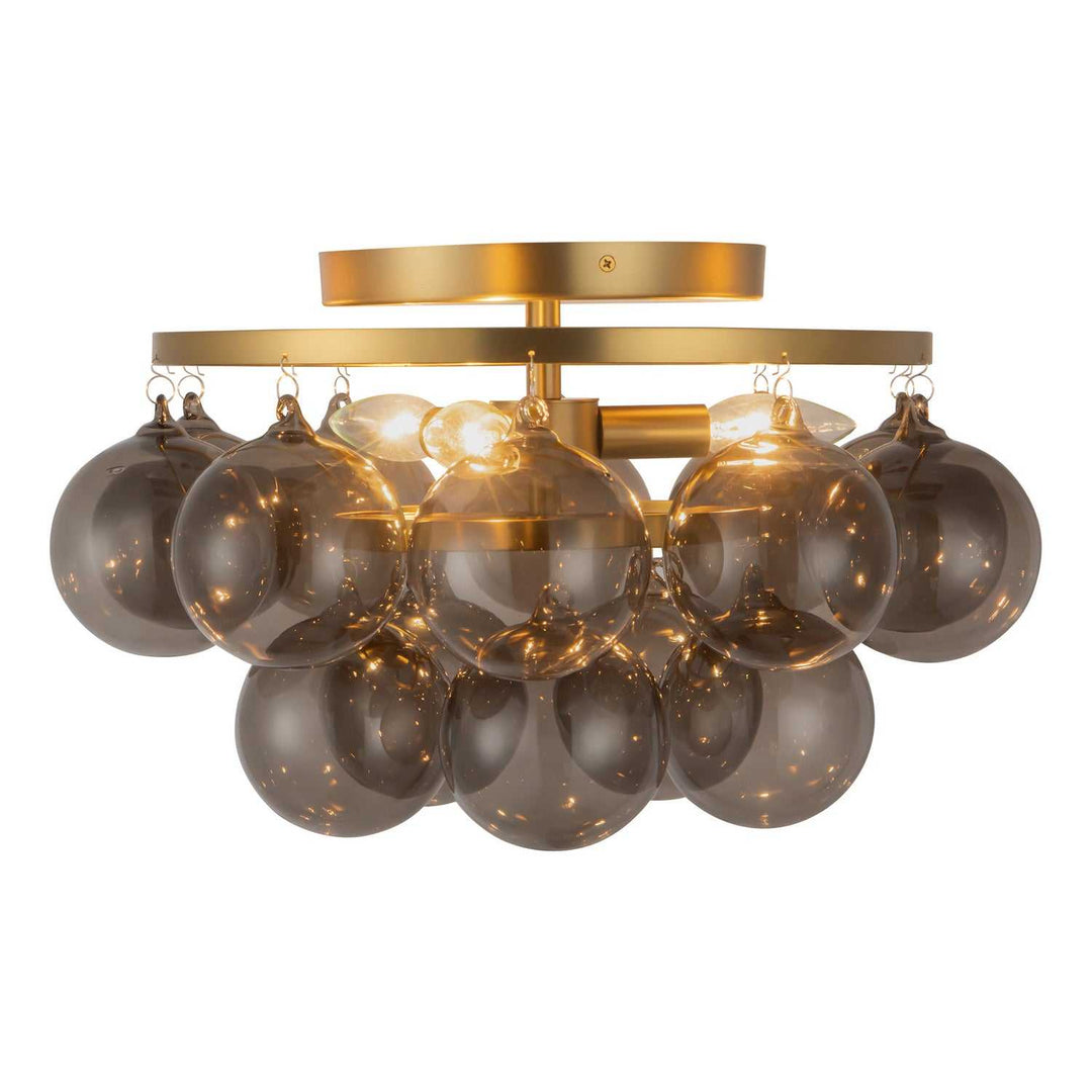 Alora Canada - SF654318BGSM - Three Light Semi-Flush Mount - Faye - Brushed Gold/Smoked Glass