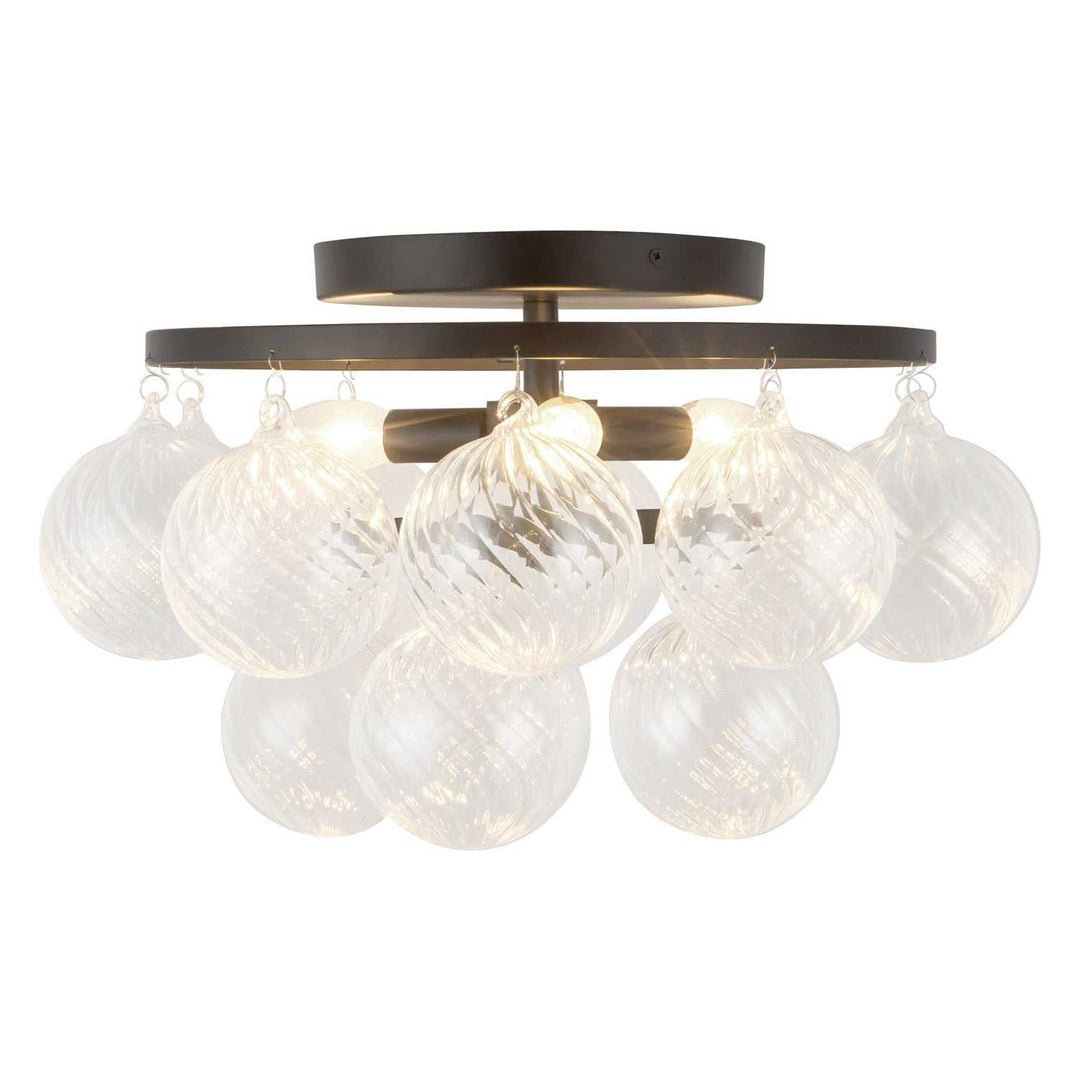 Alora Canada - SF654318MBRC - Three Light Semi-Flush Mount - Faye - Matte Black/Clear Ribbed Glass