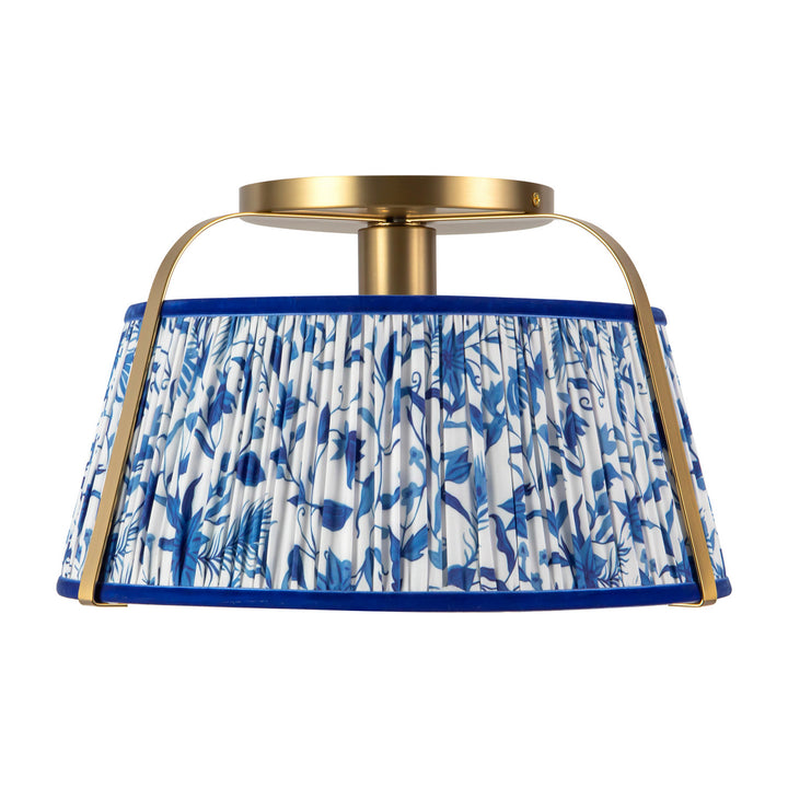 Alora Canada - SF675213BGBL - One Light Semi-Flush Mount - Scout - Brushed Gold/Blue Linen