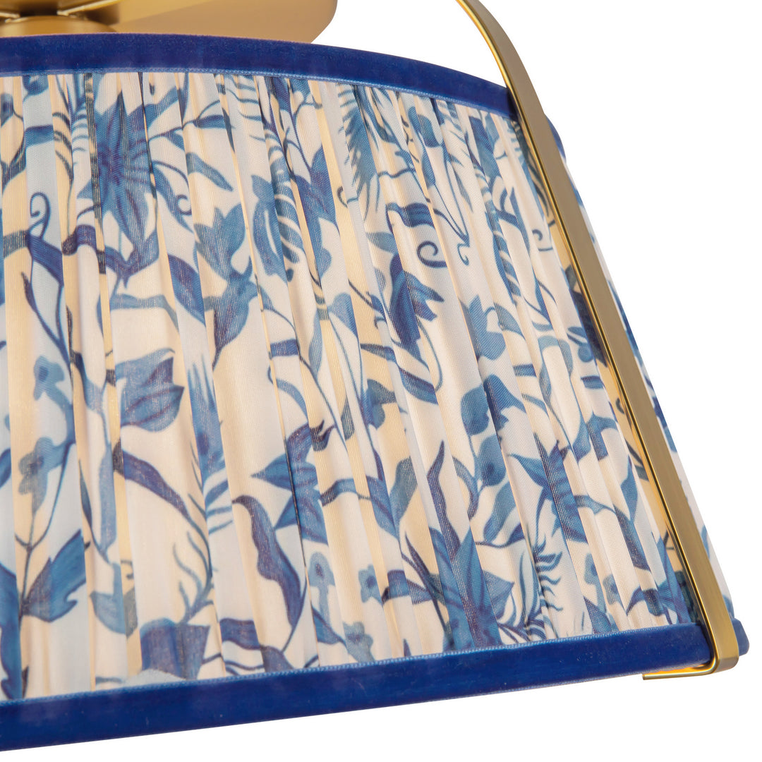 Alora Canada - SF675213BGBL - One Light Semi-Flush Mount - Scout - Brushed Gold/Blue Linen