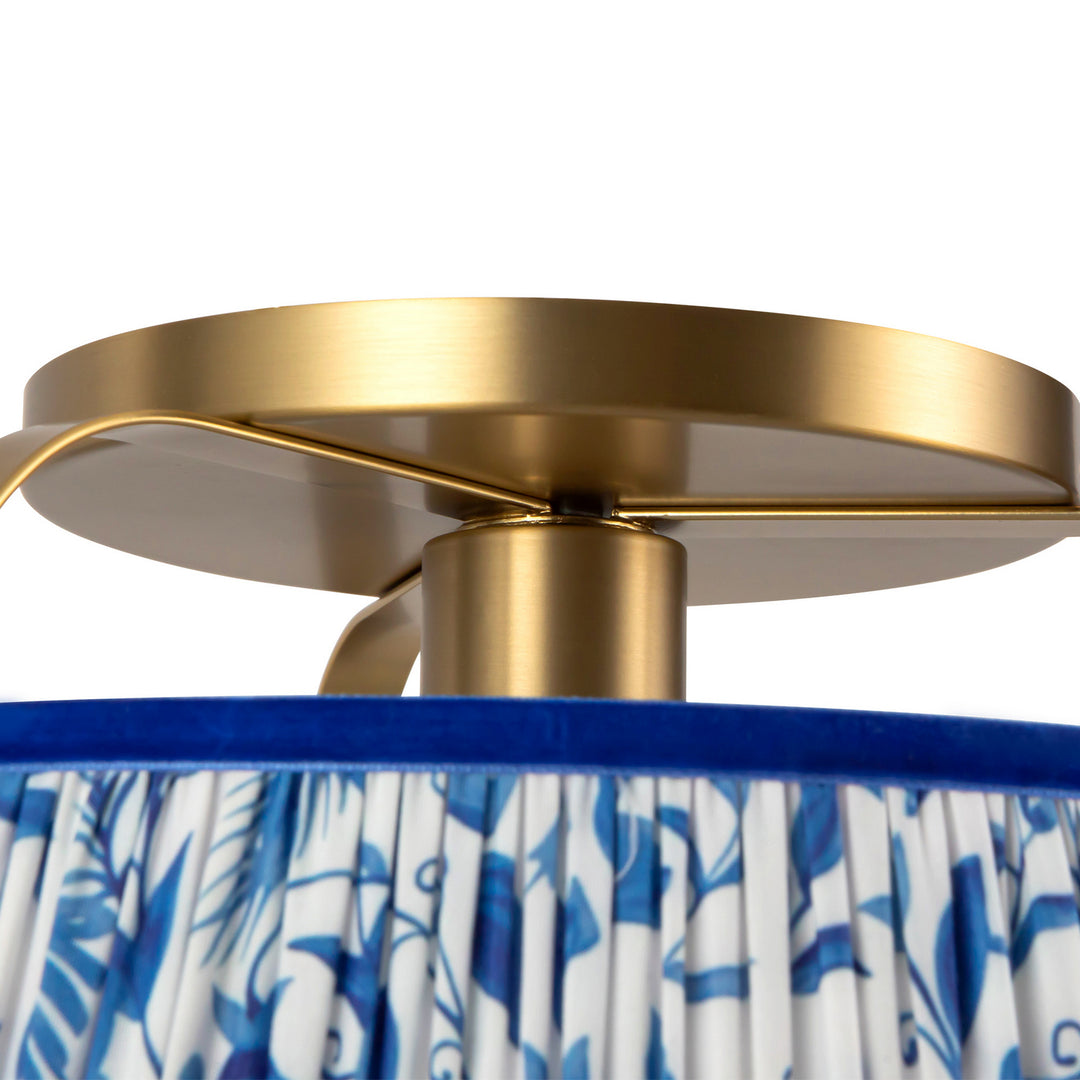 Alora Canada - SF675213BGBL - One Light Semi-Flush Mount - Scout - Brushed Gold/Blue Linen
