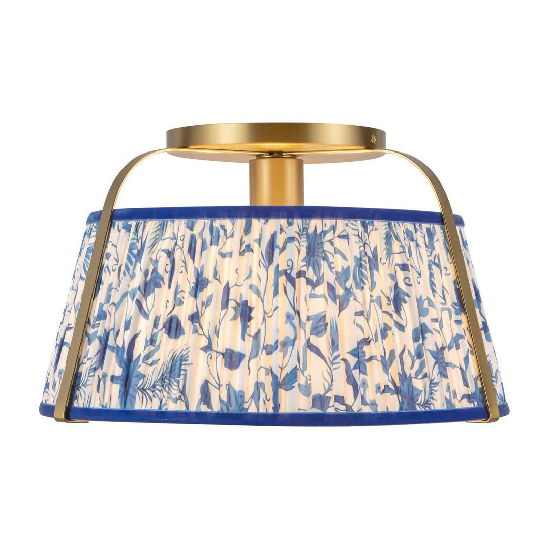 Alora Canada - SF675213BGBL - One Light Semi-Flush Mount - Scout - Brushed Gold/Blue Linen