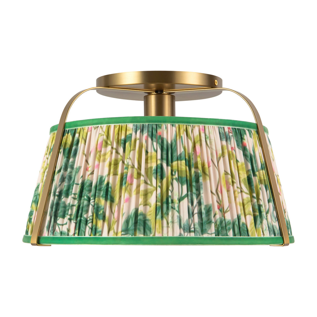 Alora Canada - SF675213BGGL - One Light Semi-Flush Mount - Scout - Brushed Gold/Green Linen