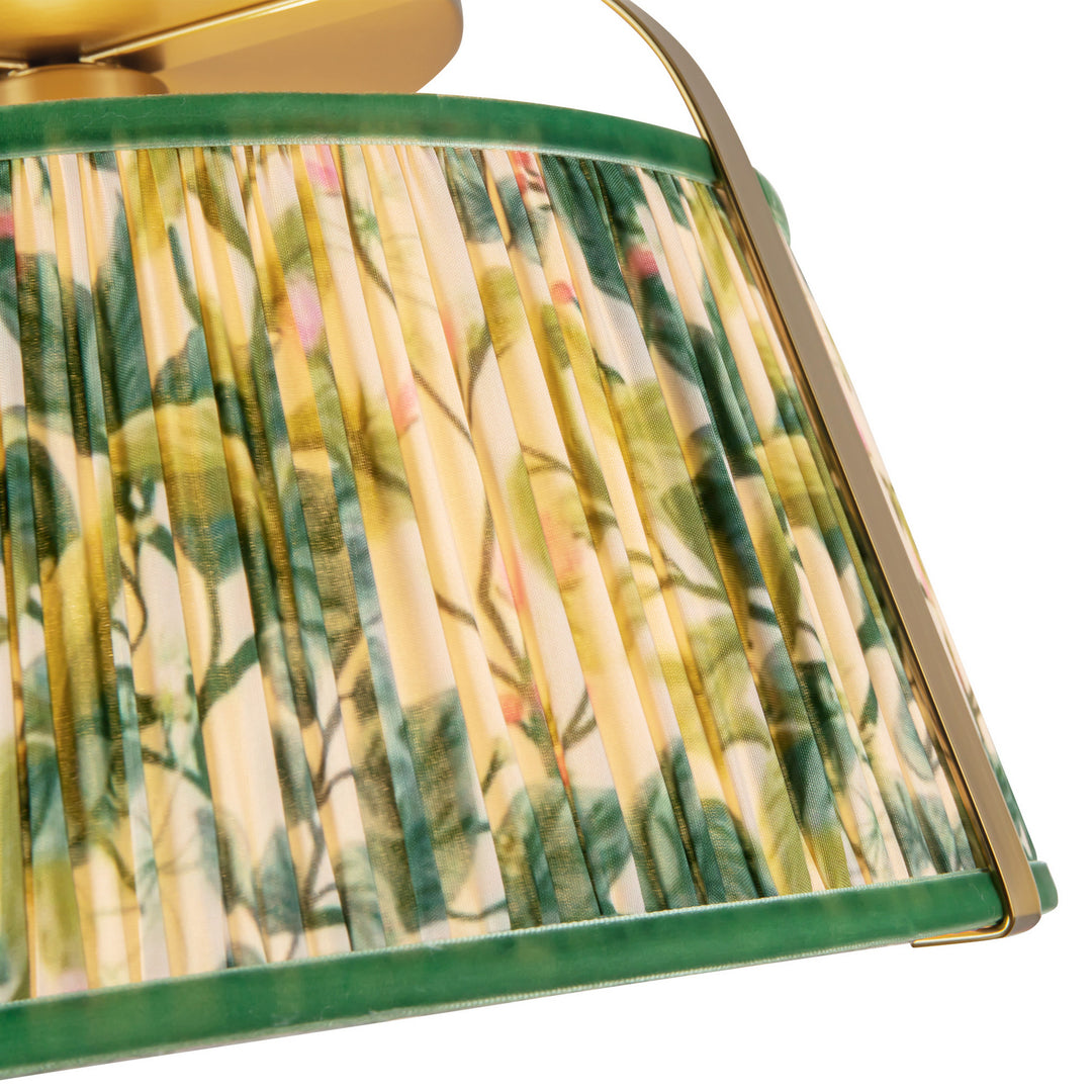 Alora Canada - SF675213BGGL - One Light Semi-Flush Mount - Scout - Brushed Gold/Green Linen