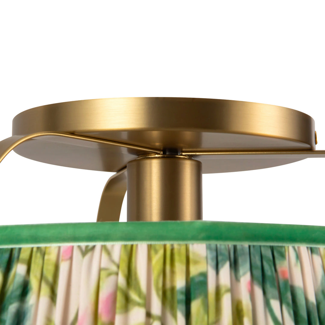 Alora Canada - SF675213BGGL - One Light Semi-Flush Mount - Scout - Brushed Gold/Green Linen