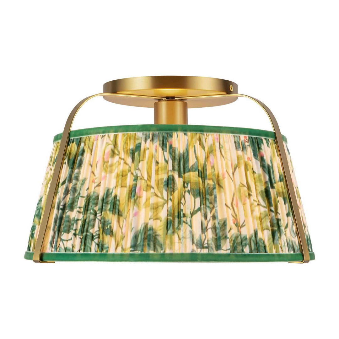 Alora Canada - SF675213BGGL - One Light Semi-Flush Mount - Scout - Brushed Gold/Green Linen