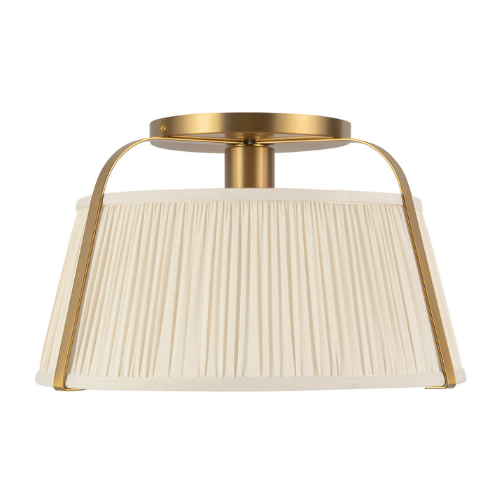 Alora Canada - SF675213BGWL - One Light Semi-Flush Mount - Scout - Brushed Gold/White Linen