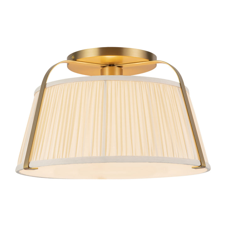 Alora Canada - SF675213BGWL - One Light Semi-Flush Mount - Scout - Brushed Gold/White Linen