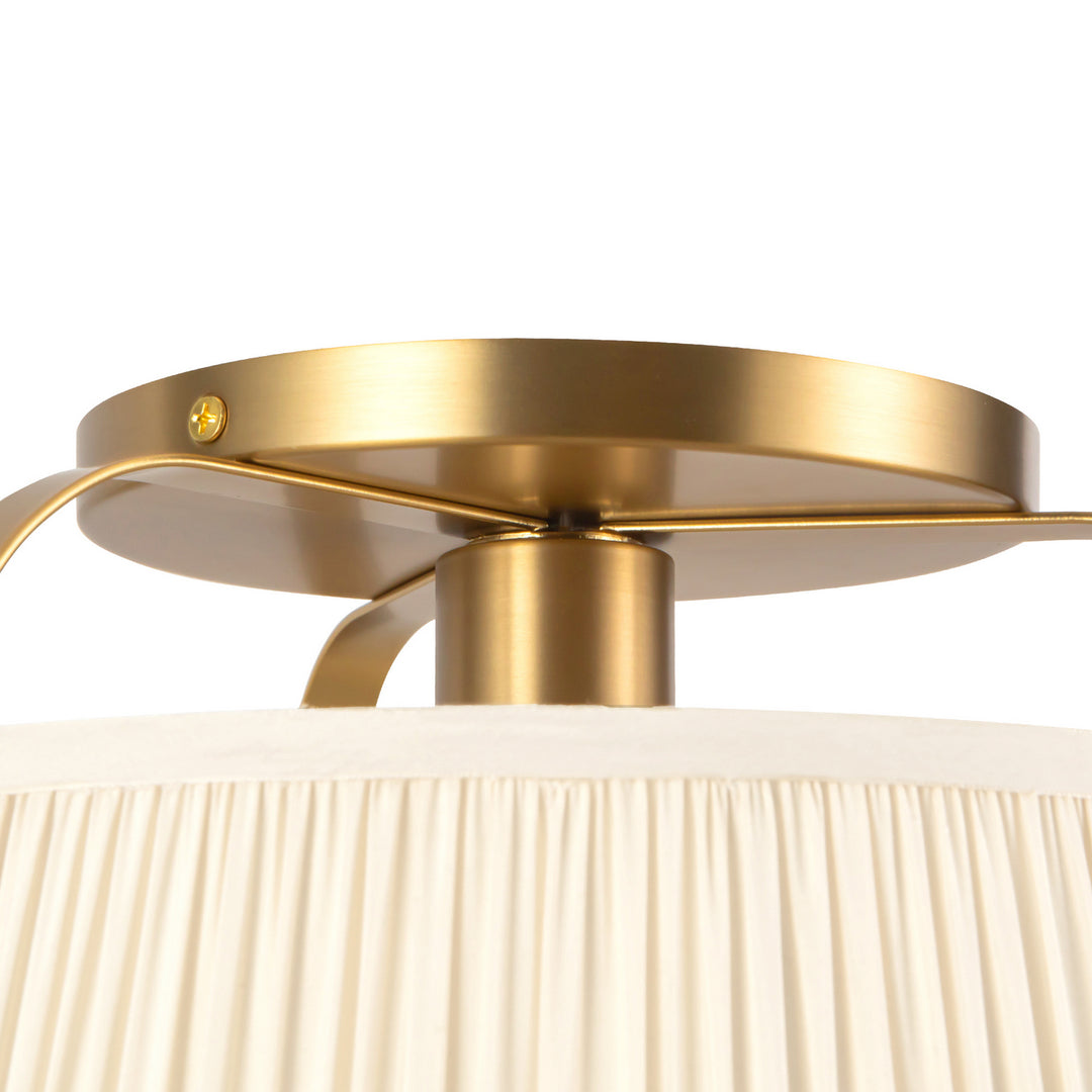 Alora Canada - SF675213BGWL - One Light Semi-Flush Mount - Scout - Brushed Gold/White Linen