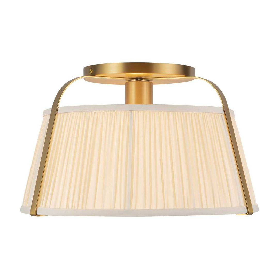 Alora Canada - SF675213BGWL - One Light Semi-Flush Mount - Scout - Brushed Gold/White Linen