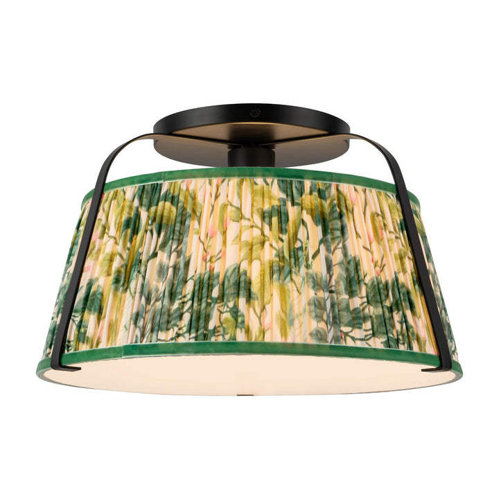 Alora Canada - SF675213MBGL - One Light Semi-Flush Mount - Scout - Matte Black/Green Linen