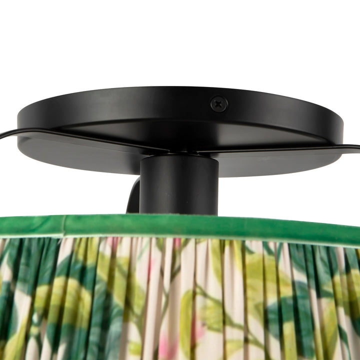 Alora Canada - SF675213MBGL - One Light Semi-Flush Mount - Scout - Matte Black/Green Linen